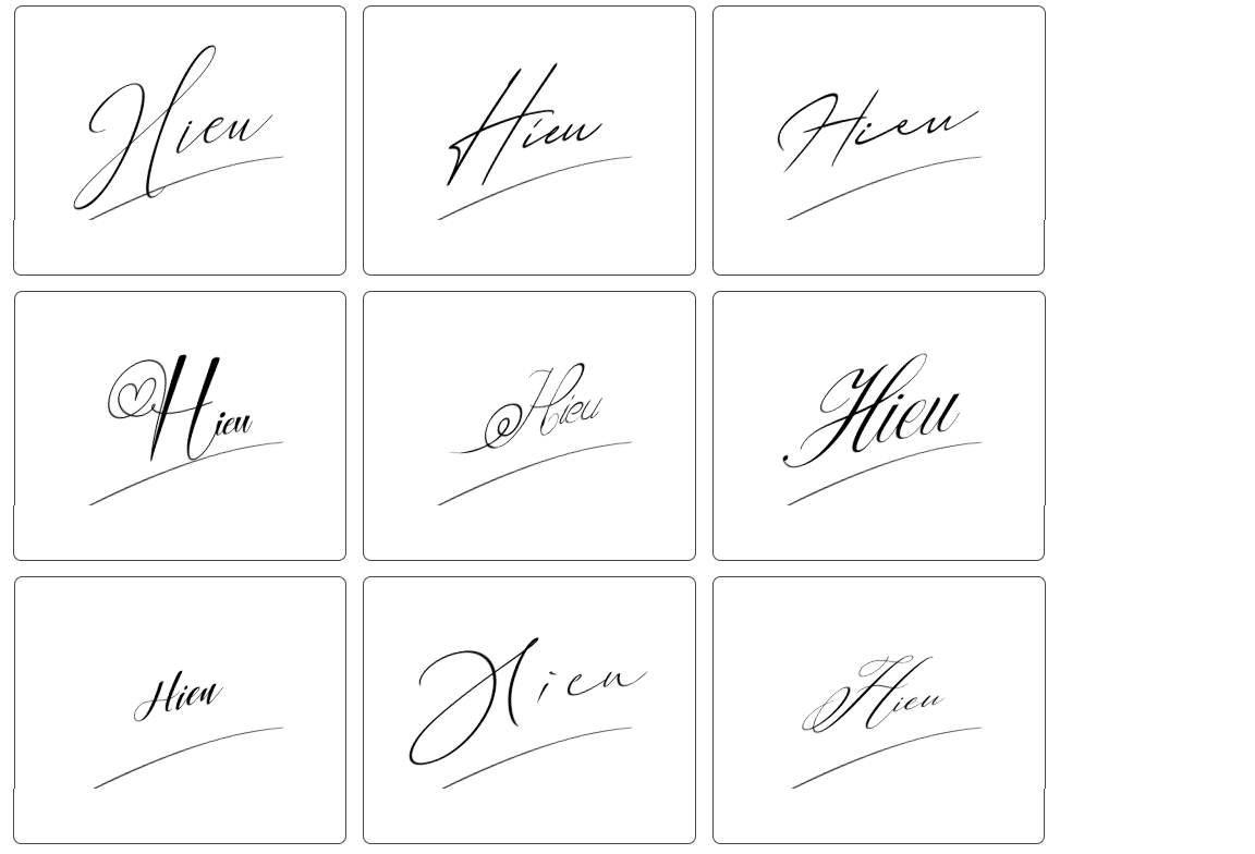 chữ ký tên hiếu đơn giản