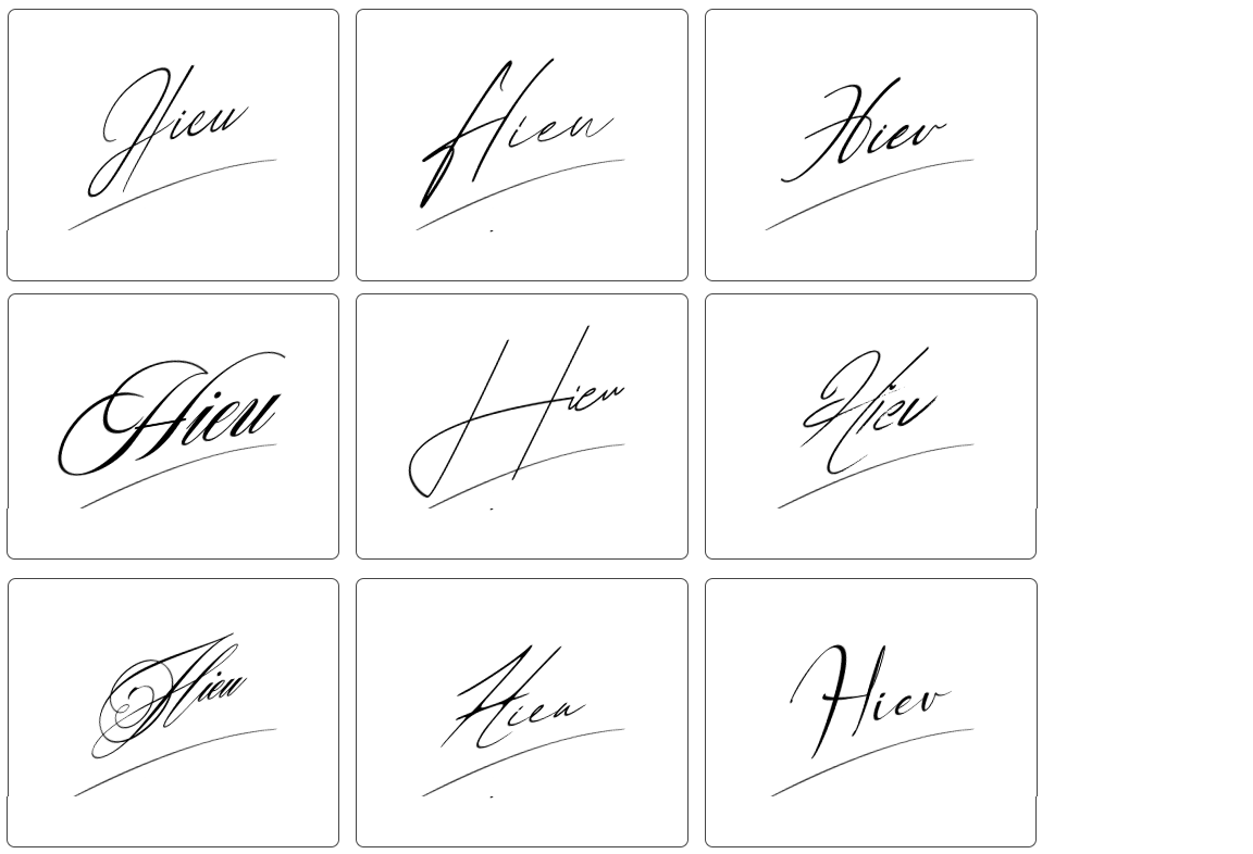 mẫu chữ ký tên hiếu