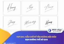 chữ ký tên Hoàng