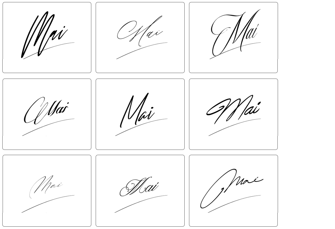 mẫu chữ ký tên mai