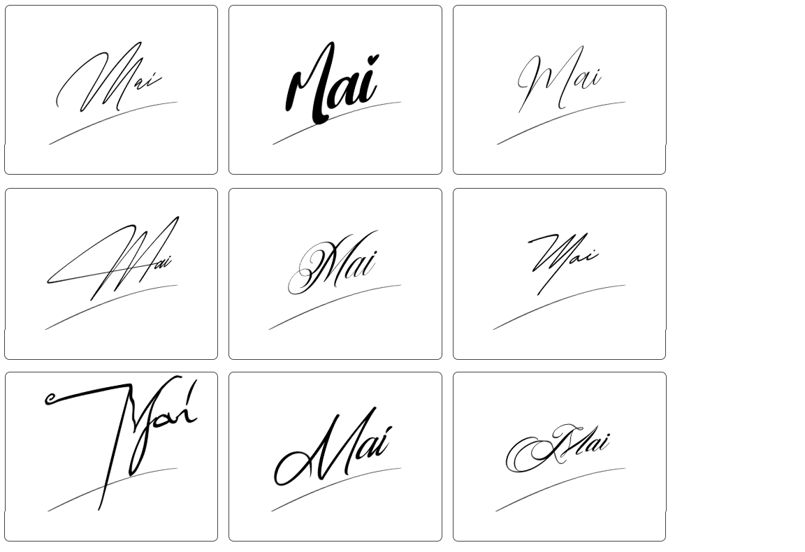 mai đẹp nhất chữ ký tên mai