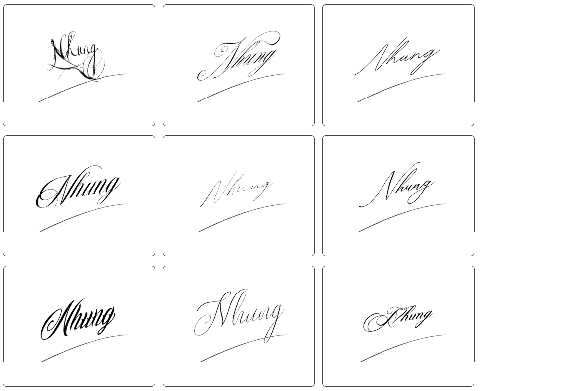 chữ ký nhung