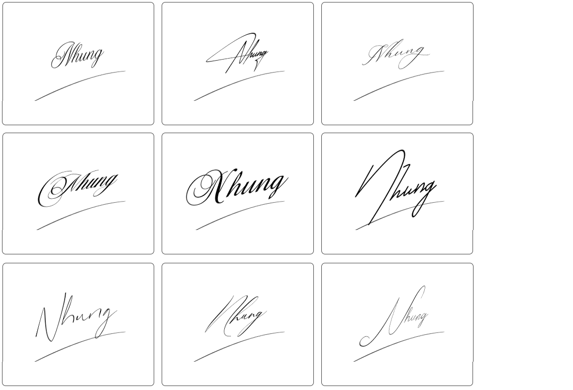 chữ ký tên nhung đẹp nhất