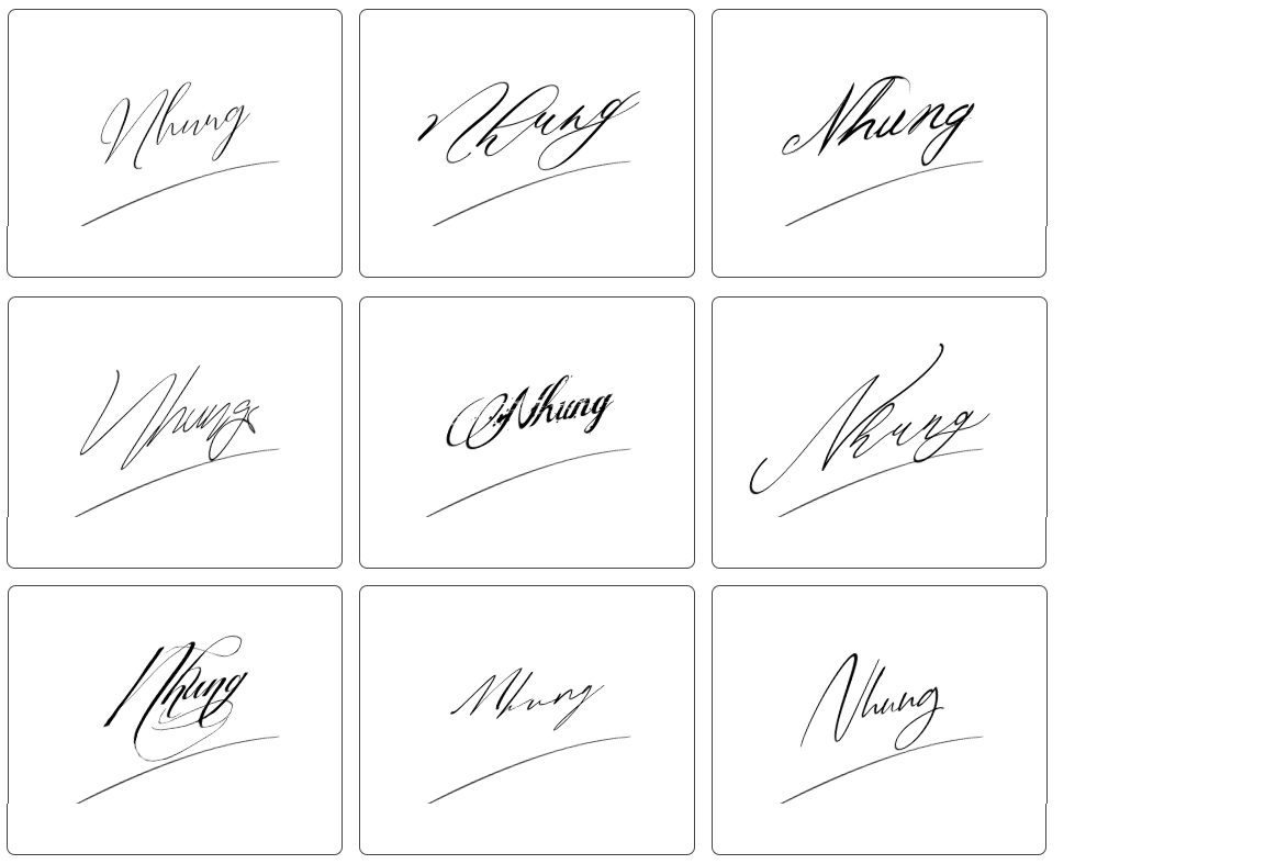 phong thủy chữ ký nhung