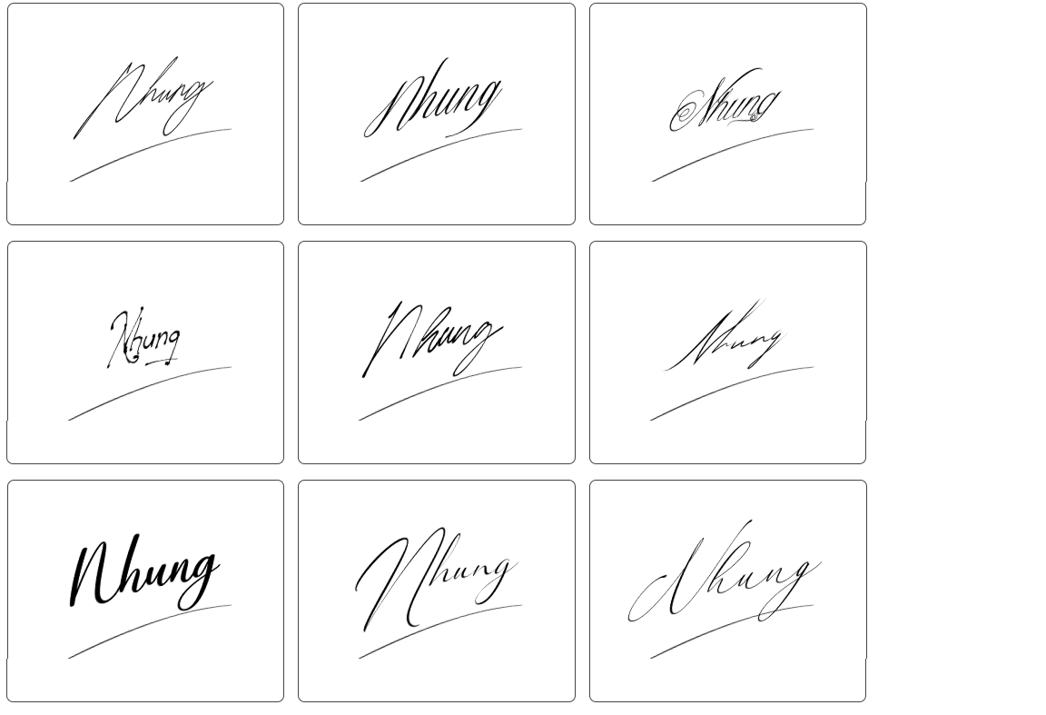 chữ ký tên nhung đẹp