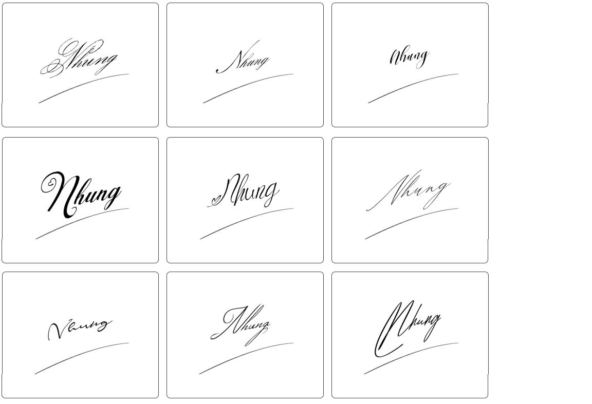 mẫu chữ ký nhung