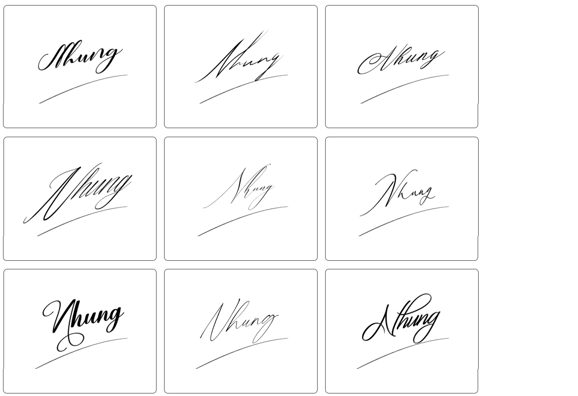 chữ ký nhung đẹp