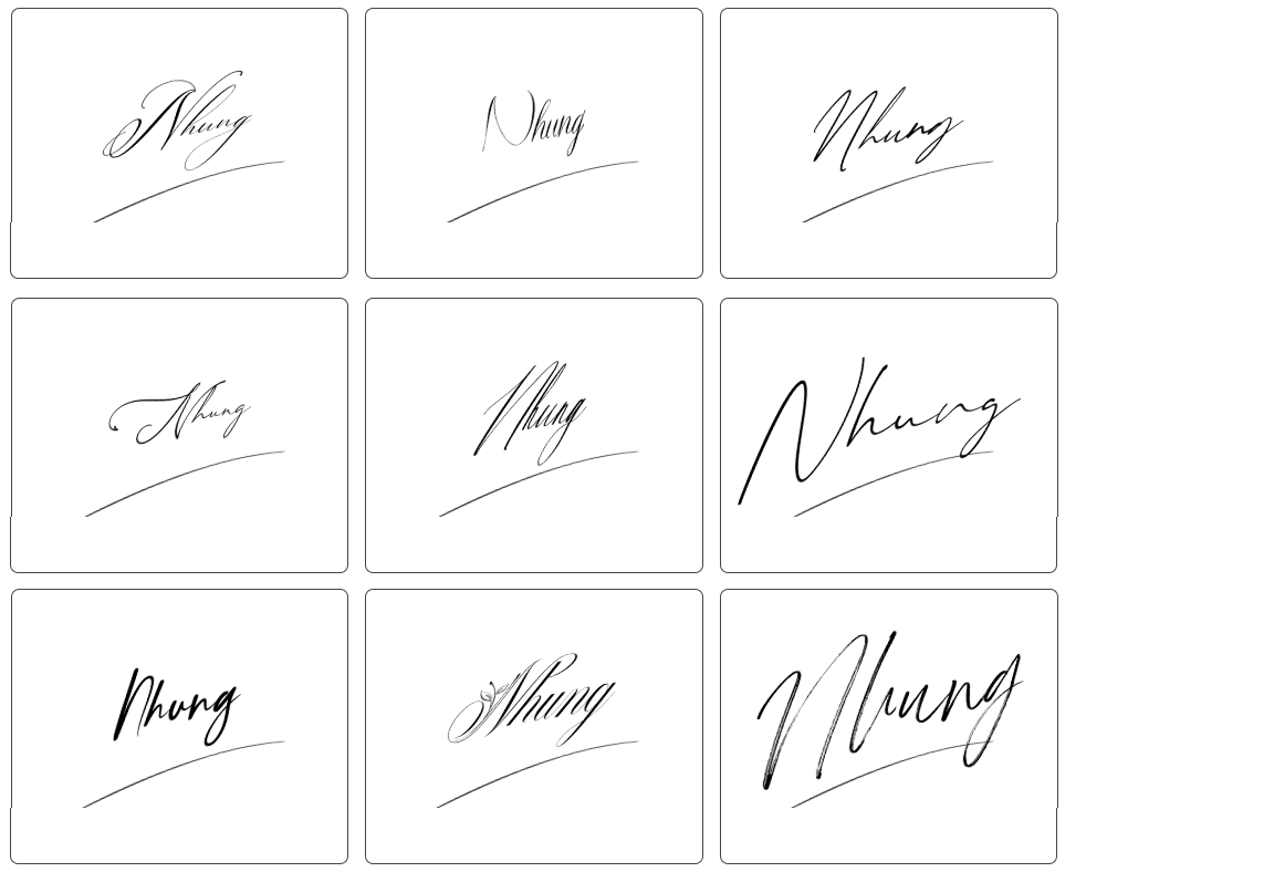 mẫu chữ ký tên nhung đơn giản