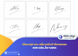 chữ ký tên Nhung