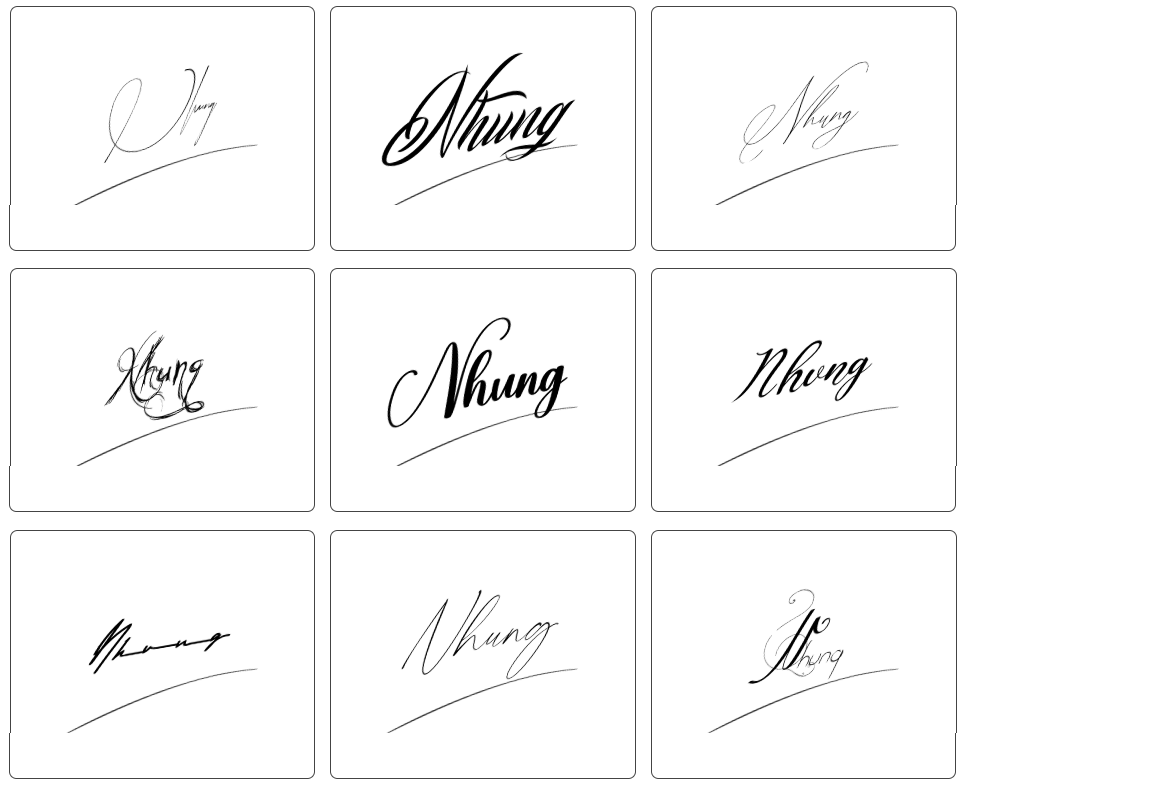 chữ ký nhung đơn giản