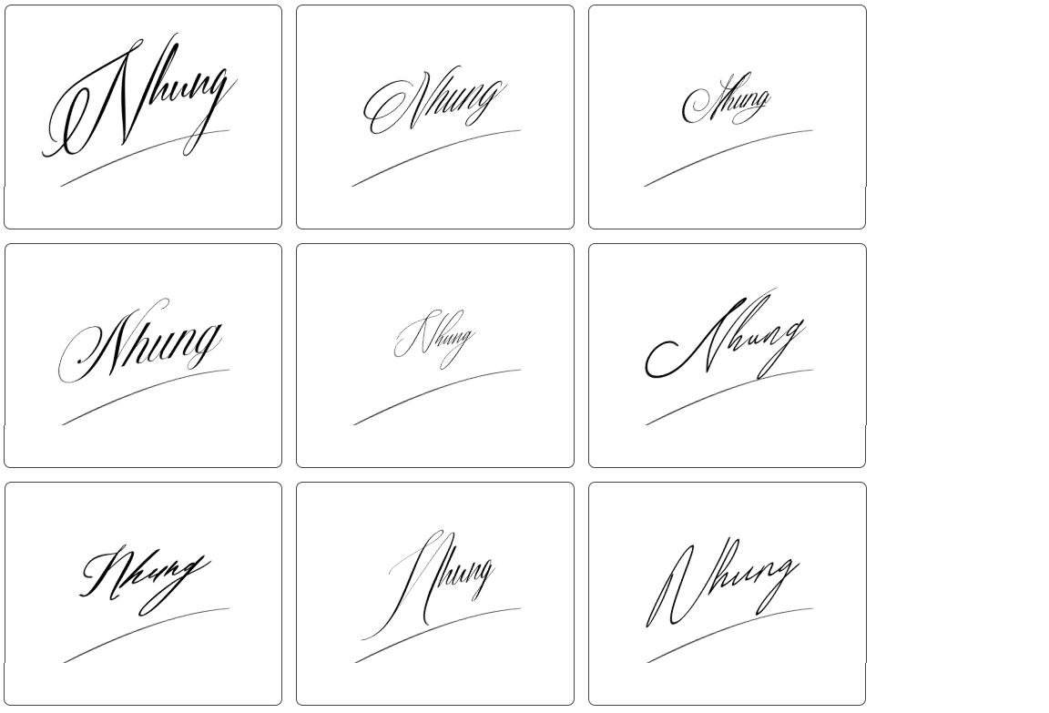 chữ ký tên nhung đơn giản