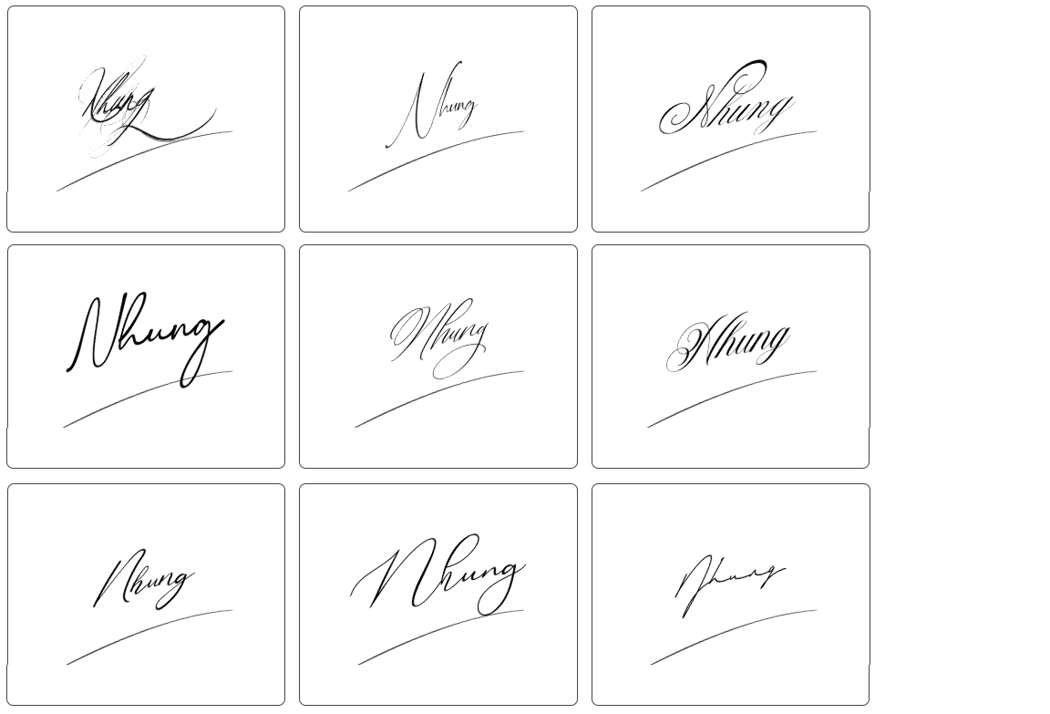 mẫu chữ ký tên nhung