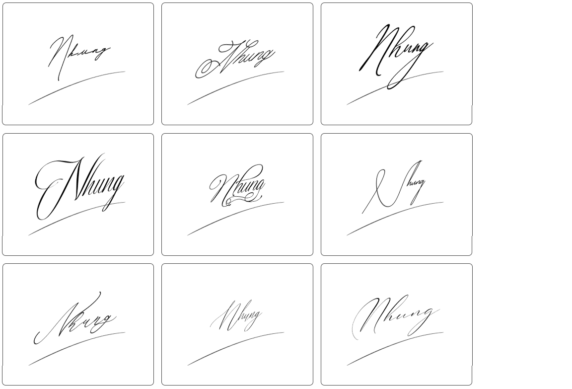 phong thủy chữ ký tên nhung