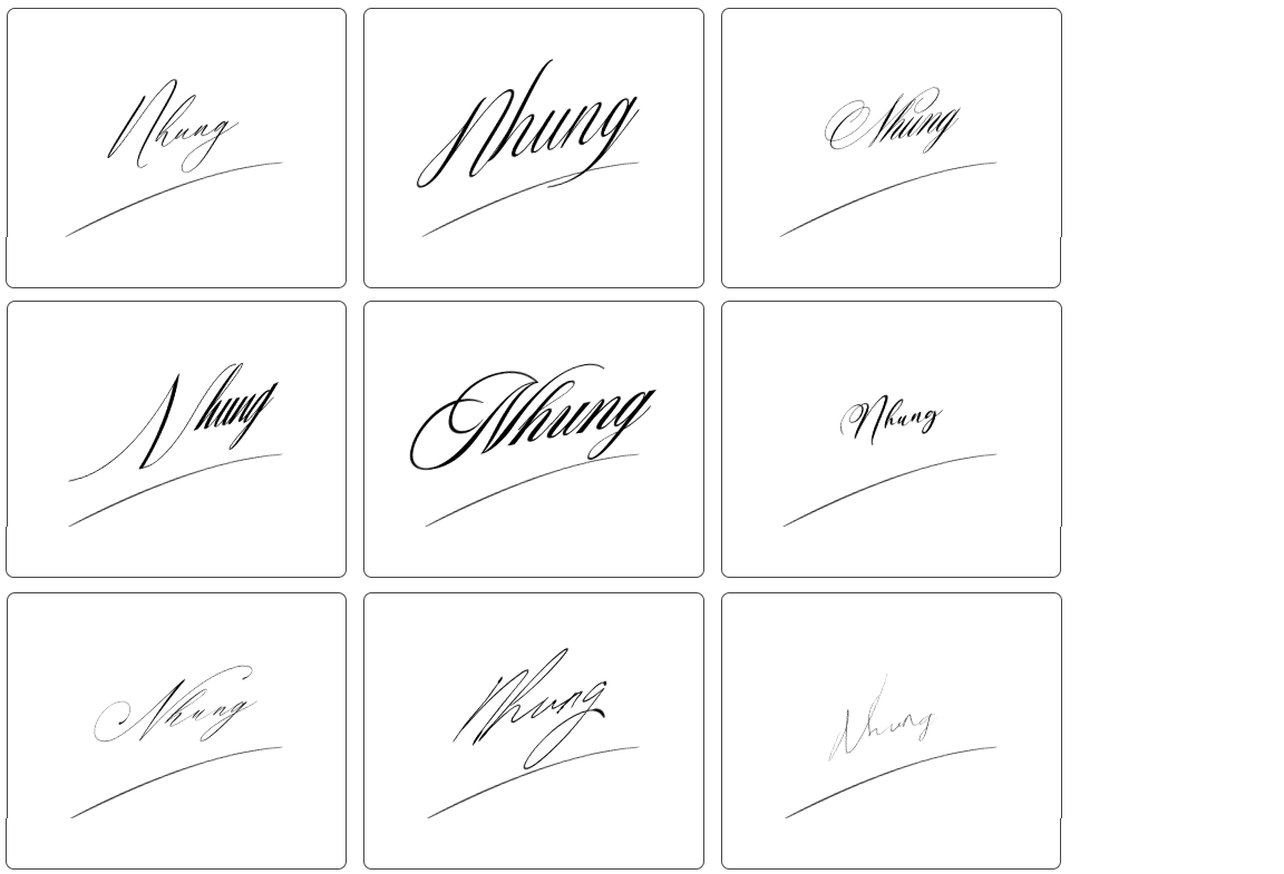 chữ ký tên nhung mệnh kim