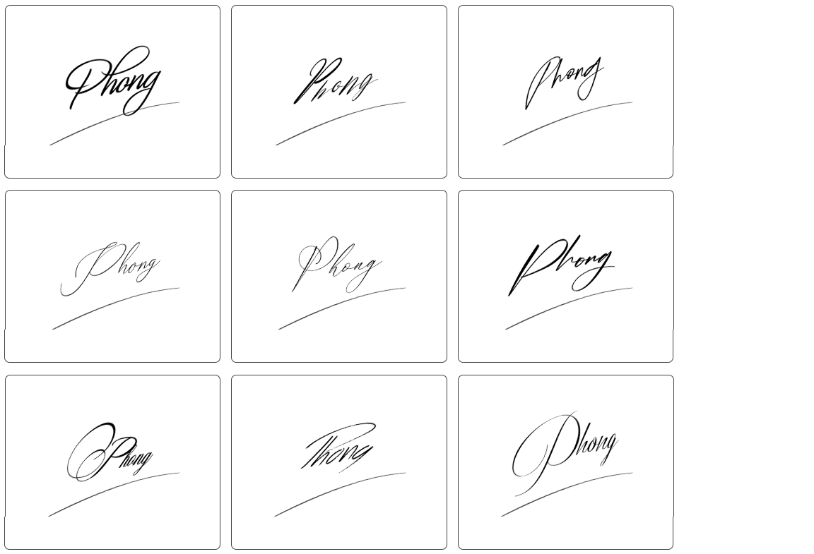 mẫu chữ ký tên Phong