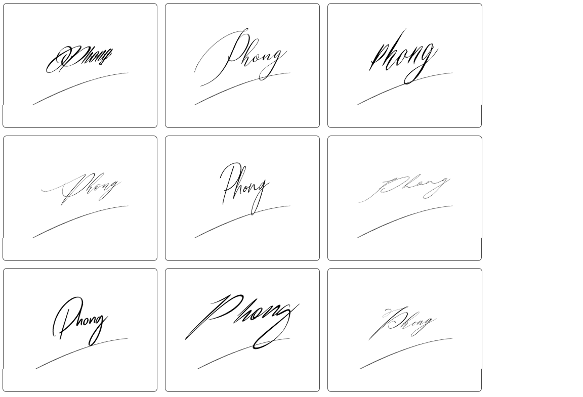 mẫu chữ ký người tên Phong