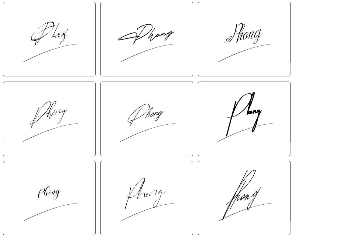 tên Phong ký như thế nào