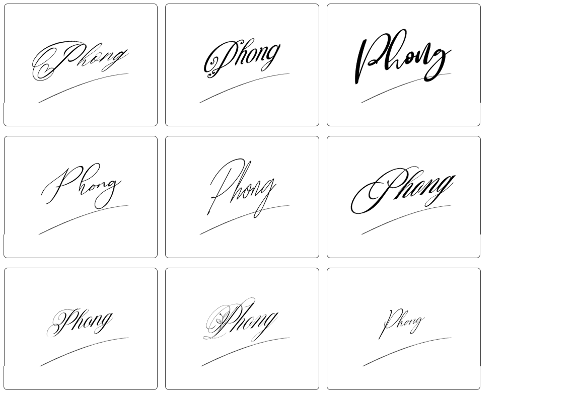 chữ Phong cách ký thế nào