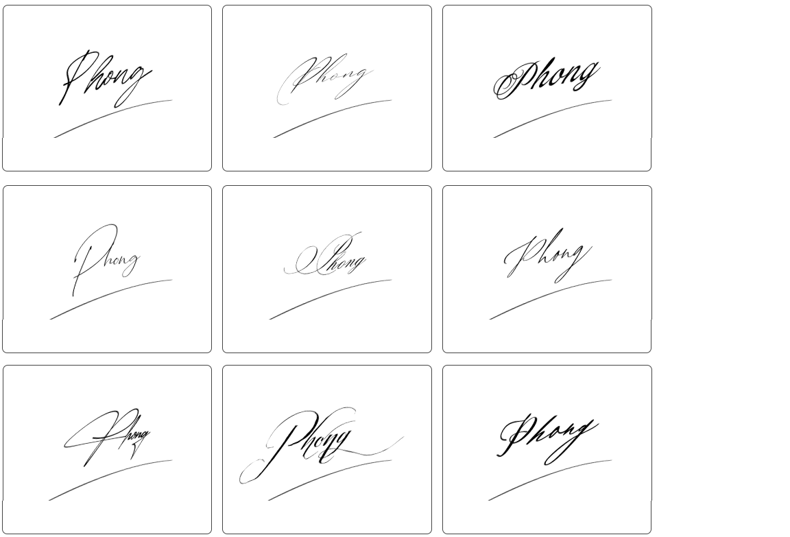 hướng dẫn ký tên chữ Phong