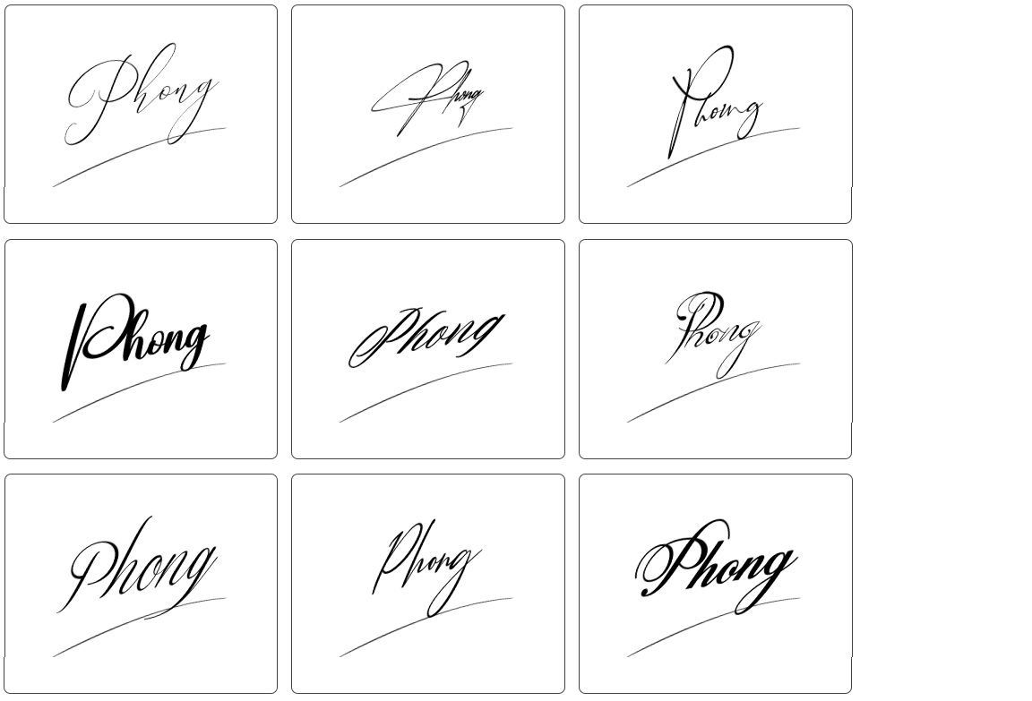 chữ ký tên phong đơn giản 
