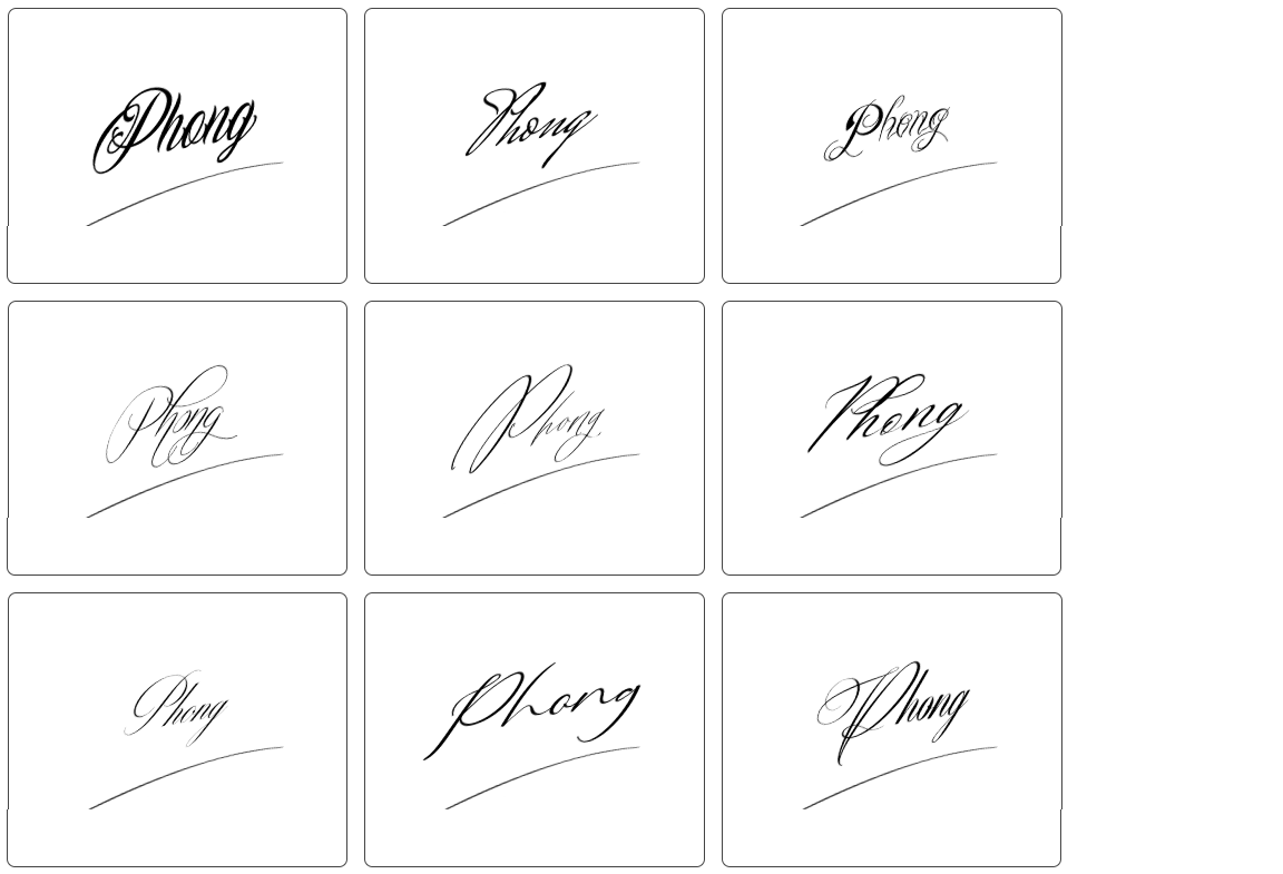 mẫu chữ ký tên phong