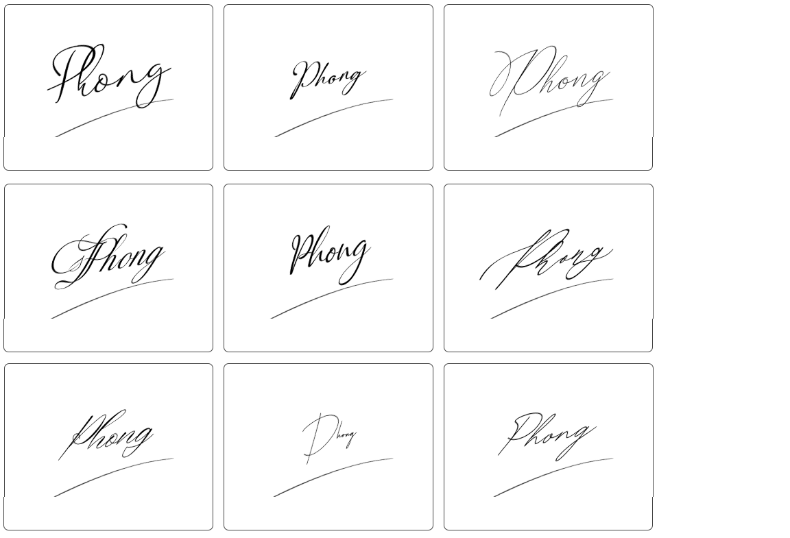 chữ ký tên Phong