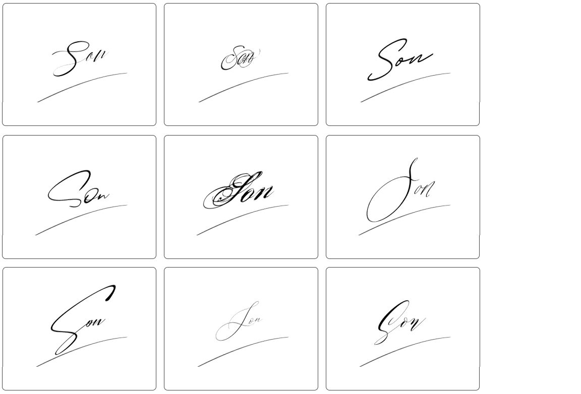 mẫu chữ ký tên sơn phong thủy