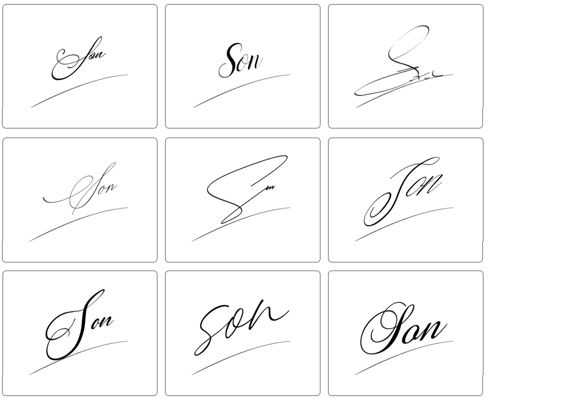 mẫu chữ ký tên sơn