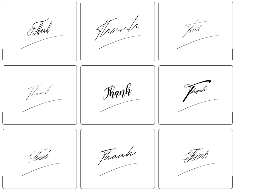 ký tên chữ Thanh 