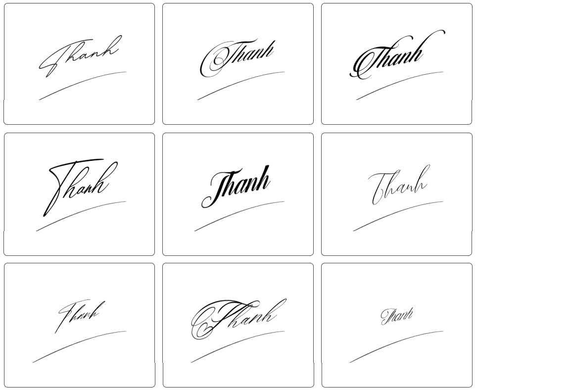 mẫu chữ ký thanh