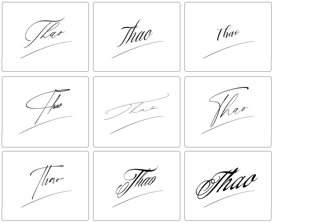 mẫu chữ chữ ký tên thảo