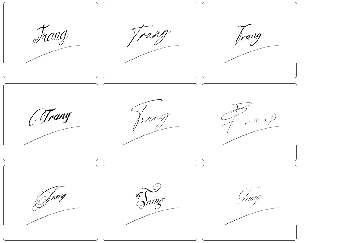 chữ ký trang
