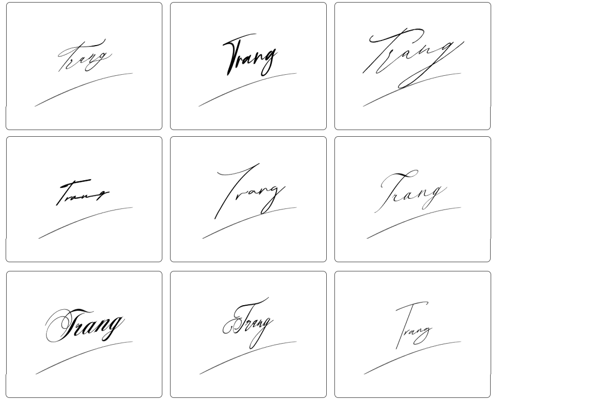 chữ ký đẹp tên trang