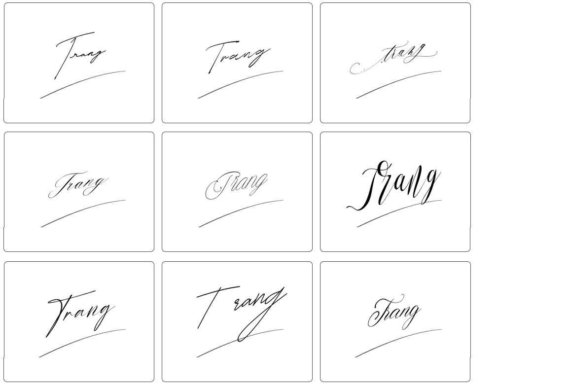 mẫu chữ ký trang