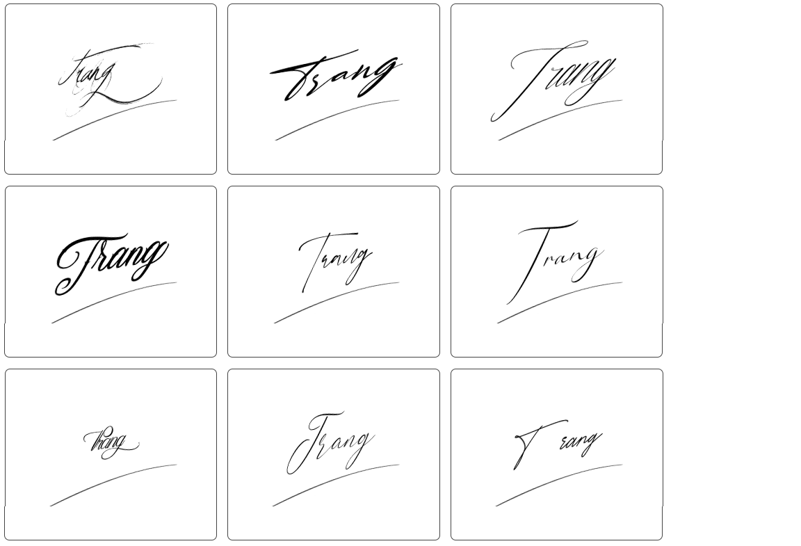 chữ ký tên trang đơn giản