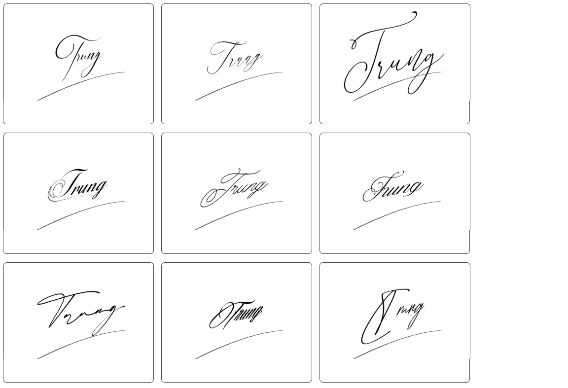 ký tên trung chữ ký trung