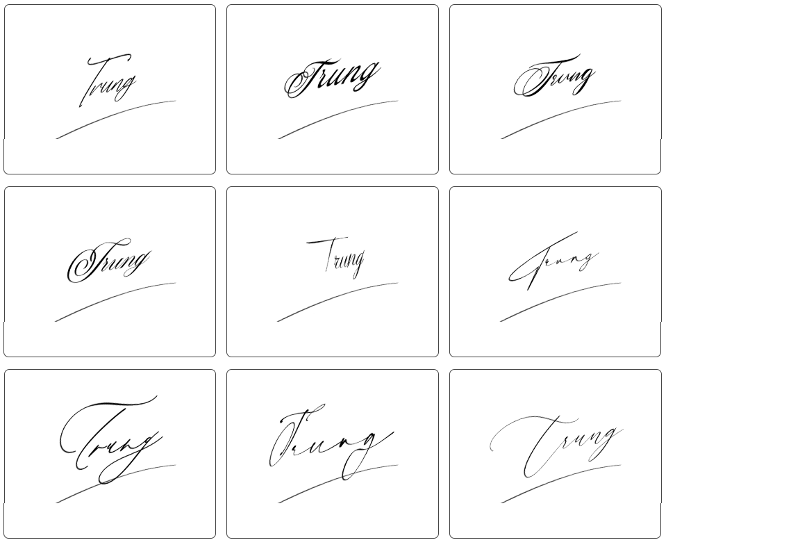 chữ ký tên trung phong thủy