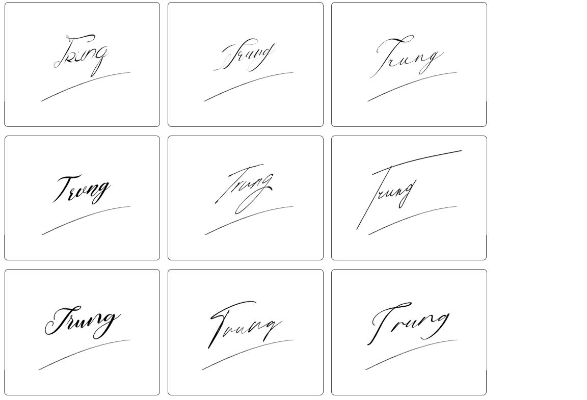 chữ ký tên trung đơn giản