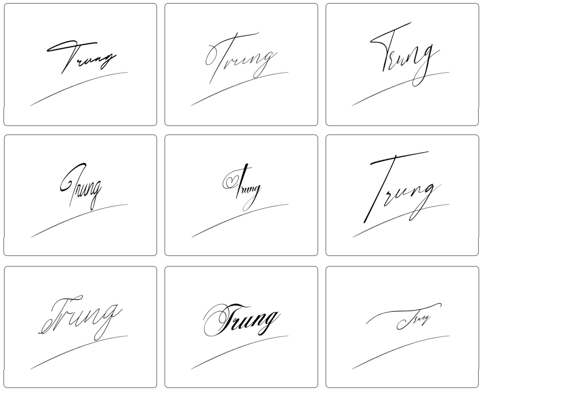 chữ ký trung đẹp