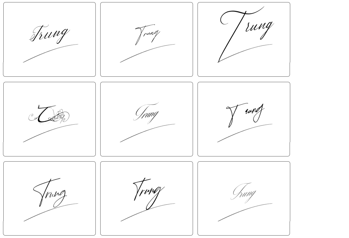 phong thủy chữ ký tên trung