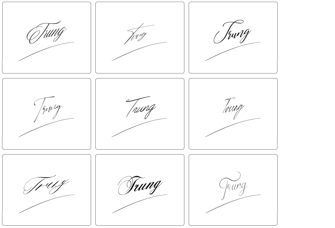 mẫu chữ ký tên trung đẹp nhất