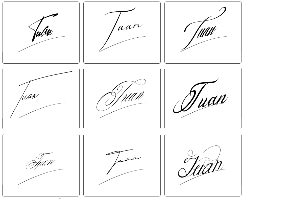 chữ ký tên tuấn đơn giản