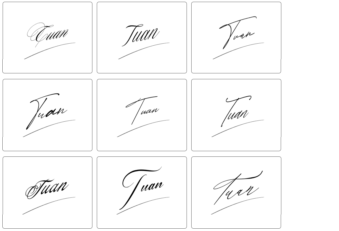 mẫu chữ ký tên tuấn