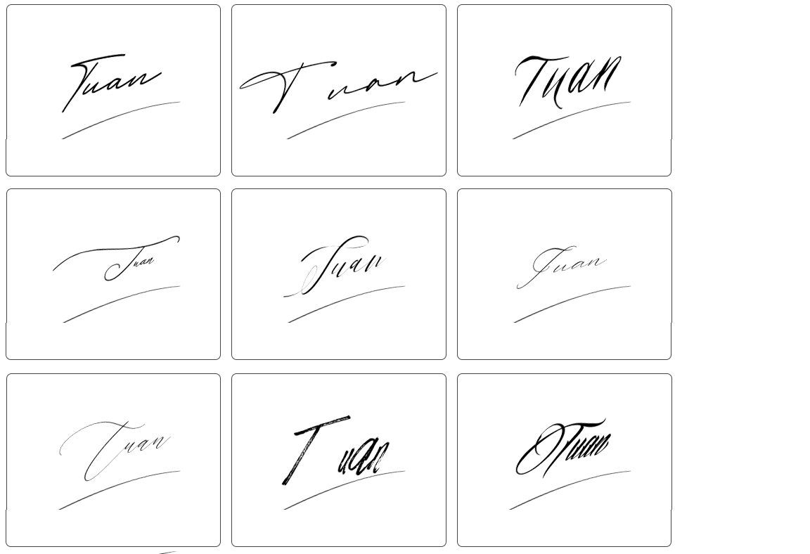 mẫu chữ ký tên tuấn đẹp