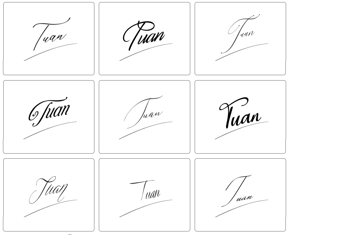 mẫu chữ ký tên tuấn đơn giản