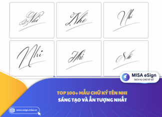 mẫu chữ ký tên Nhi