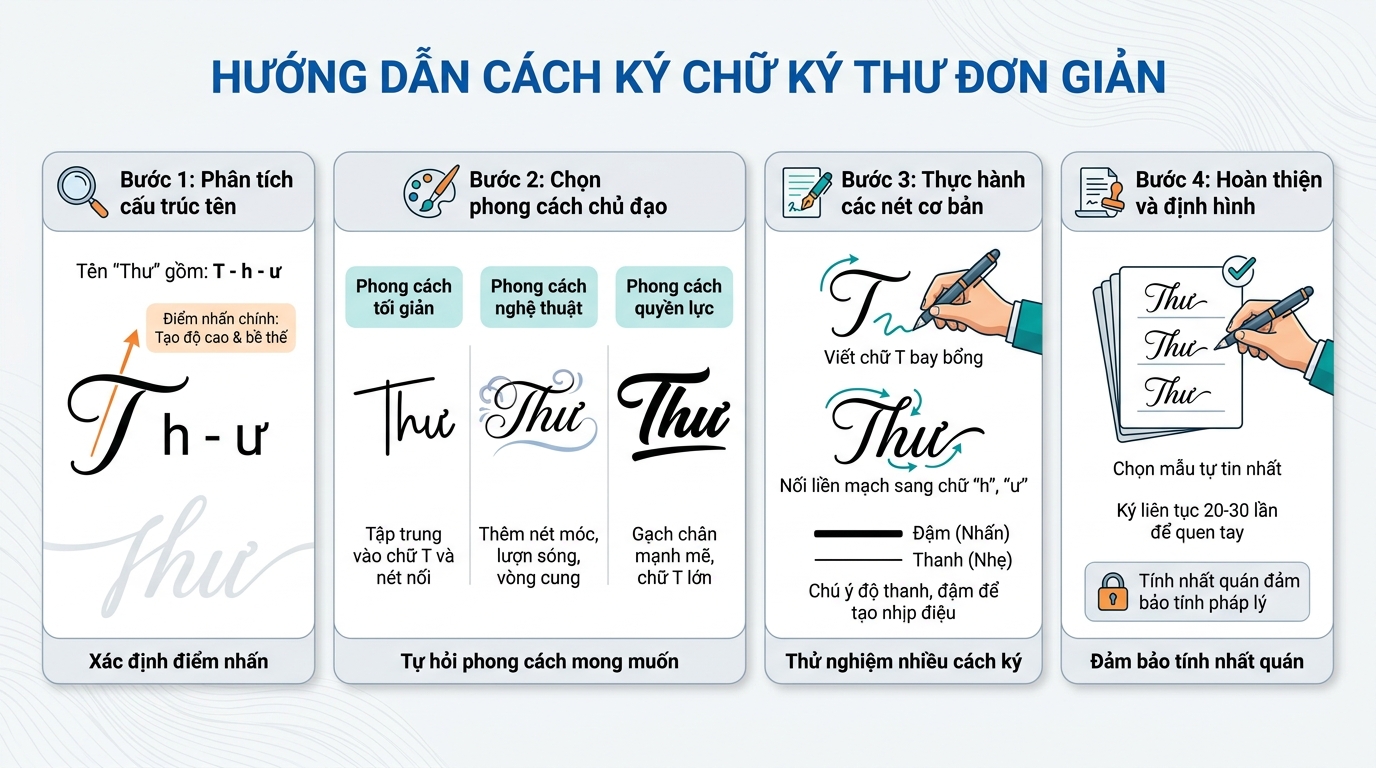 cách ký chữ ký tên Thư
