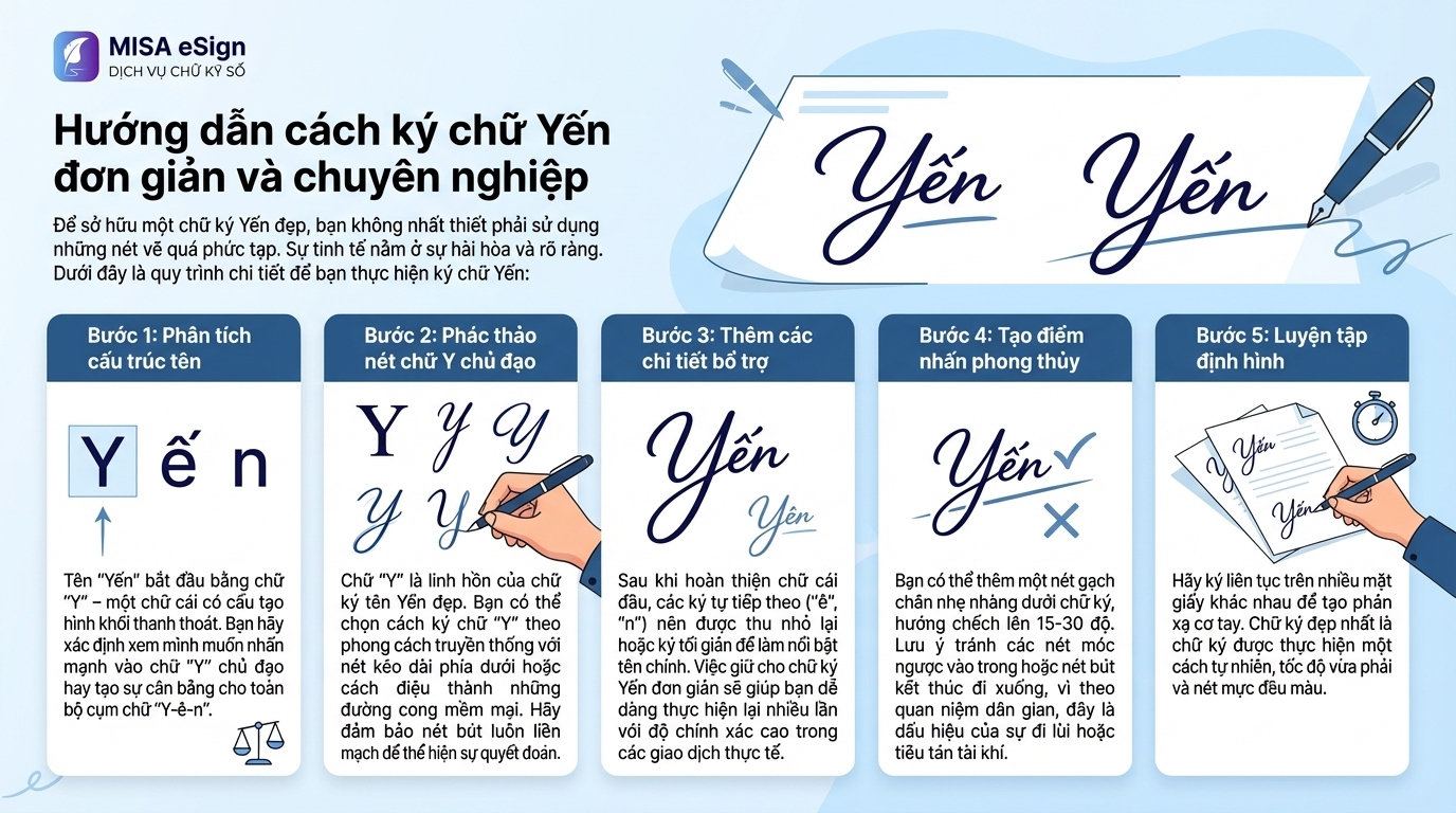 cách ký tên Yến