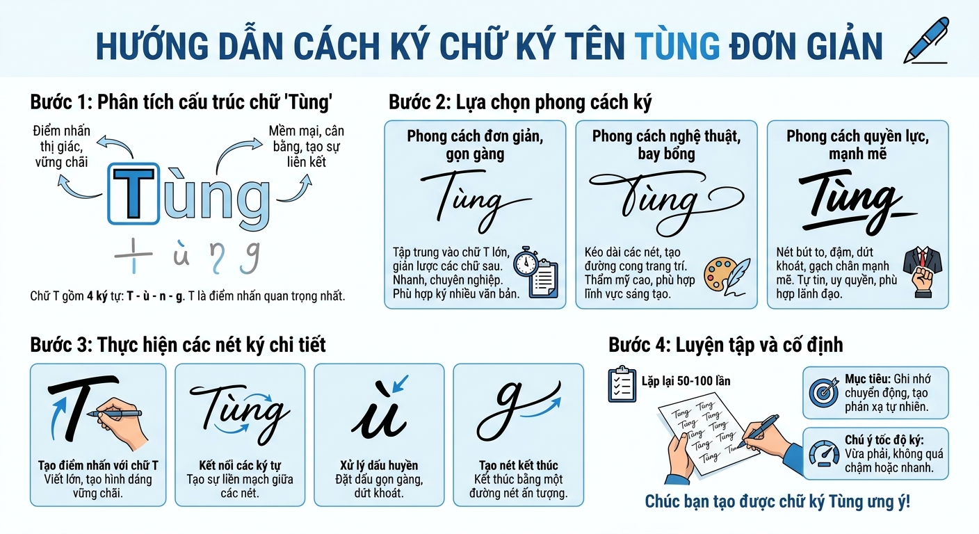 cách ký tên tùng đơn giản