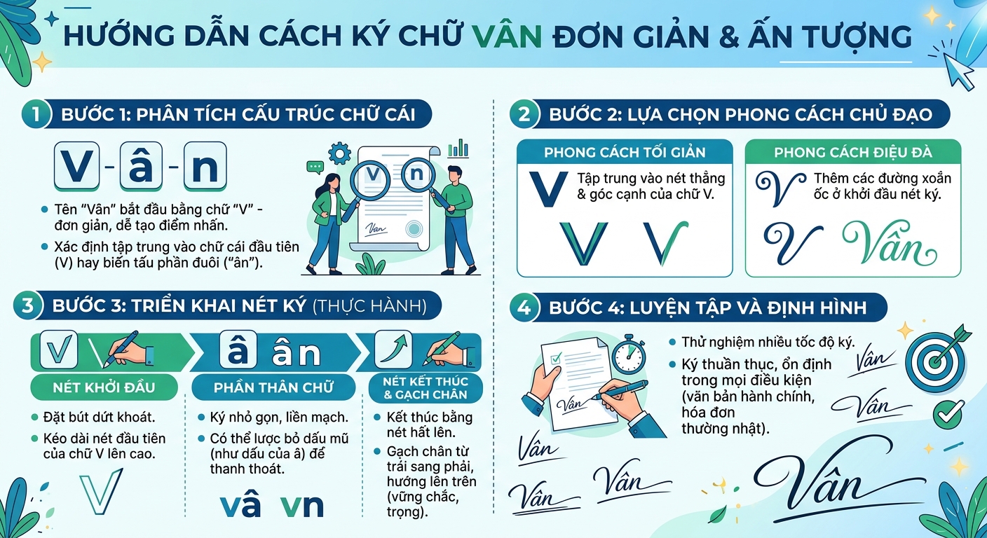 cách ký tên Vân
